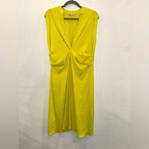 Zara Bright Sleeveless Midi Faux Wrap Front Dress